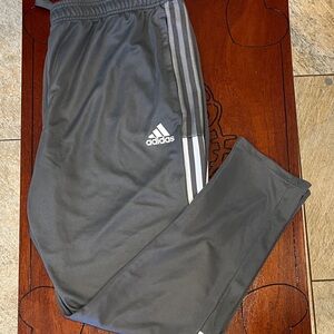 Adidas Charcoal Joggers with White Stripes